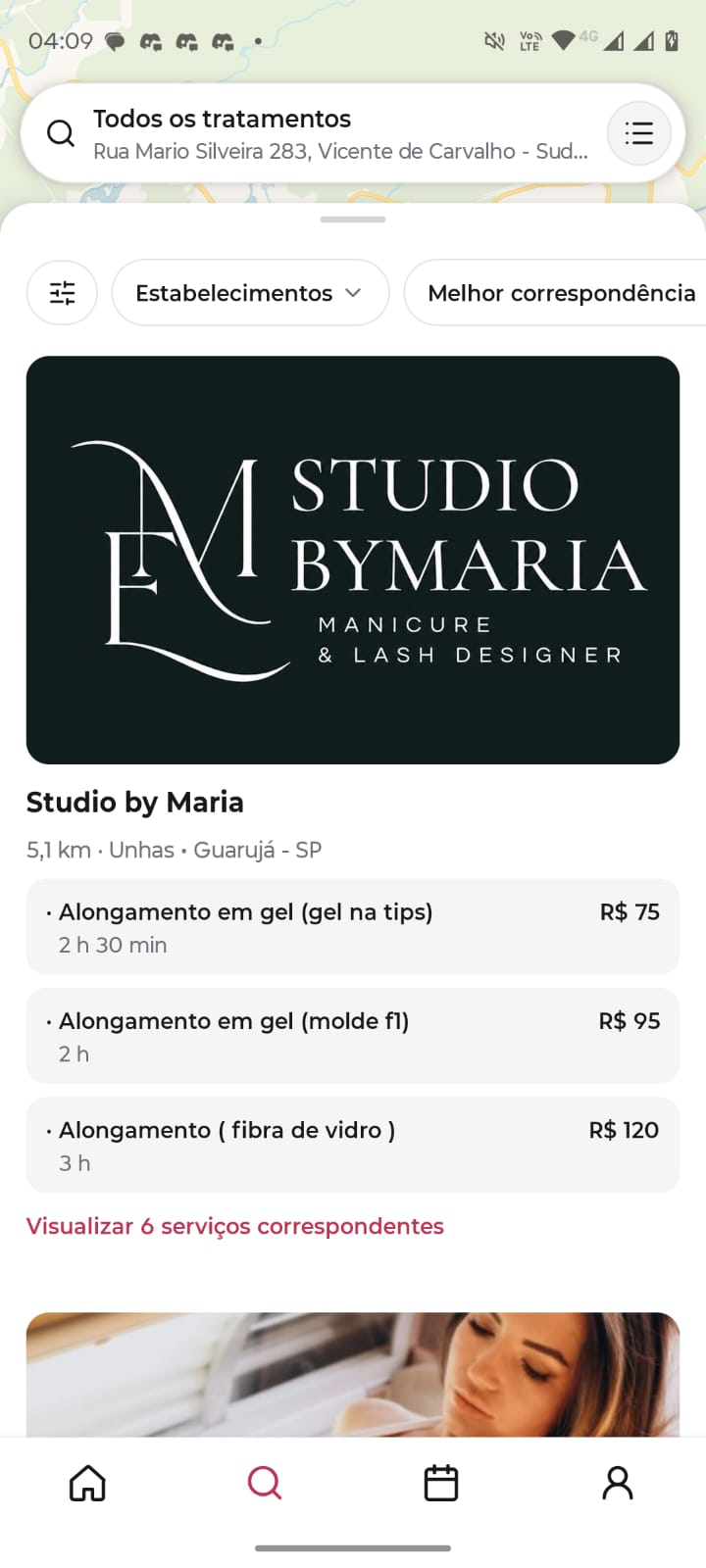 Lista de resultados de busca no marketplace Boflow